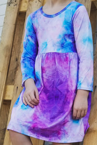 Pastel Colors Tie-Dye Dress