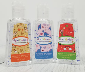 Sparkledots Hand Sanitizer 3-Pack w/Blue Backpack Holder