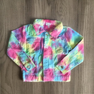 Fall Preorder: Tie Dye DENIM JACKET - Minty Pink