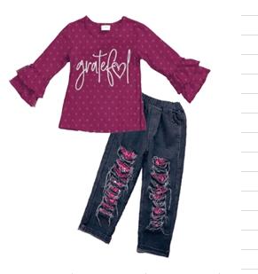 Preorder: Plum Grateful Denim Outfit