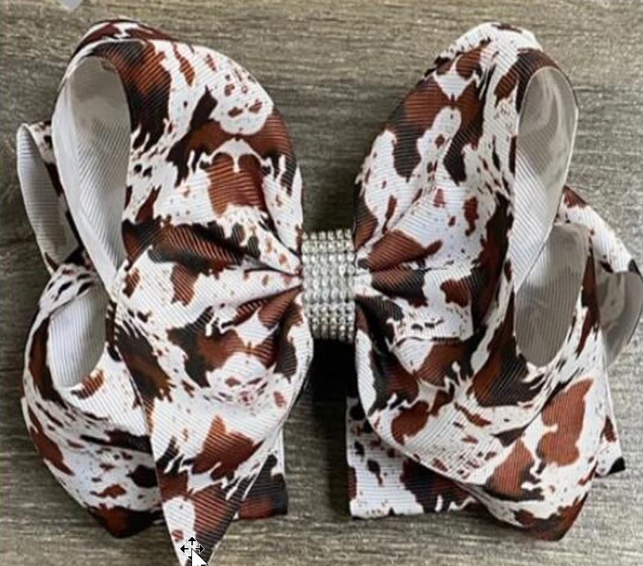 Fall Preorder: Cowhide Sparkles Hair Bow