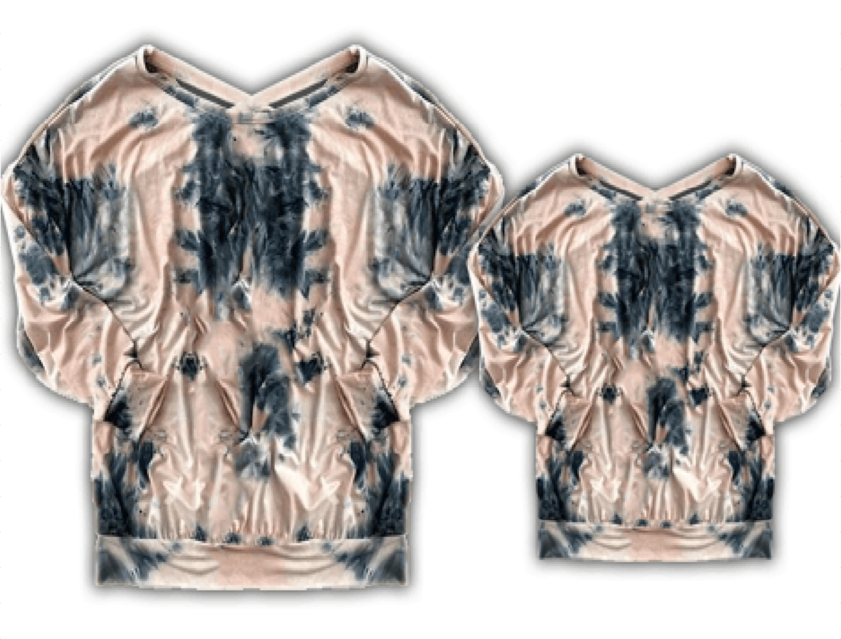 Fall Preorder: Dusty Rose / Gray Tie Dye Long Sleeve Tee