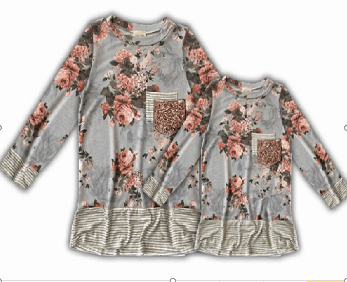 Fall Preorder: Floral Leopard Striped Tee