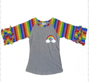 Fall Preorder: Rainbow Ruffle Sleeve Top