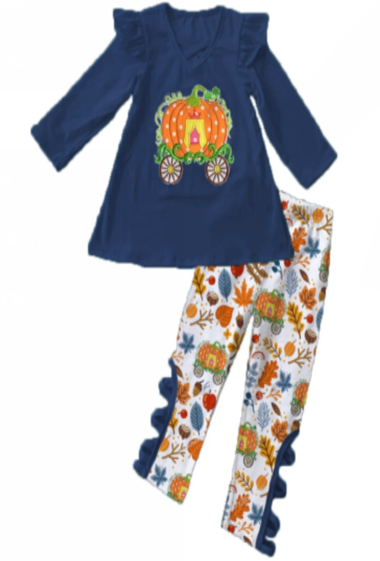 Fall Preorder: Pumpkin Carriage Lattice Detail Pants Outfit