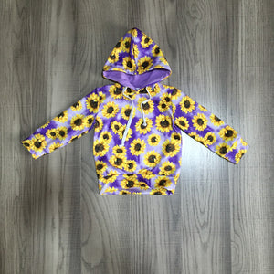 Fall Preorder: Purple Tie Dye Sunflower Hoodie