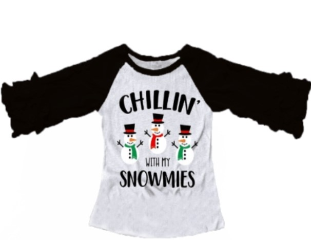 My Snowmies Ruffle Sleeve Top