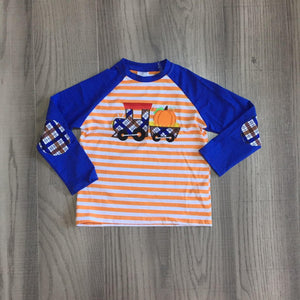 Fall Preorder: Pumpkin Train Applique and Elbow Patches Shirt