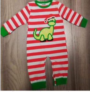 Dinosaur Striped Holiday Romper [PREORDER]