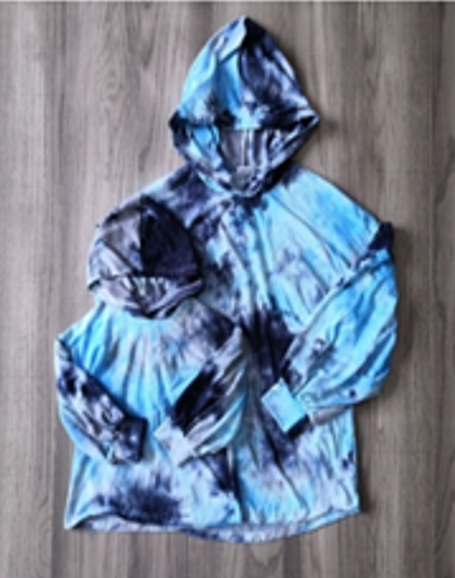 Hooded Tie Dye Top - Blue [PREORDER]