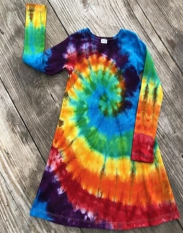 Long Sleeve Tie Dye Swirl Dress [PREORDER]