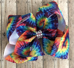 Fall Preorder: Tie Dye Sparkle Hair Bow