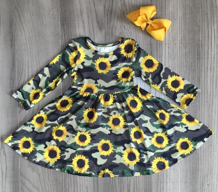 Fall Preorder: Camo Sunflower Dress