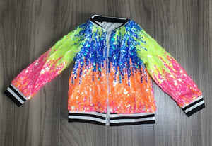 Fall Preorder: Neon Explosion Sequined Bomber Jacket