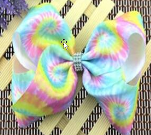 Fall Preorder: Pastel Tie Dye Jeweled Hairbow