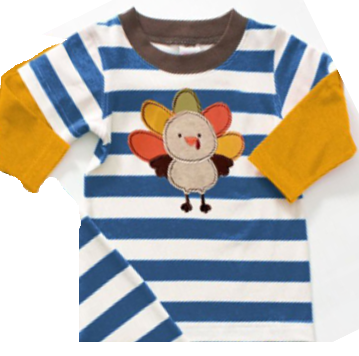 Patchwork Turkey Cutie Striped Shirt [PREORDER]