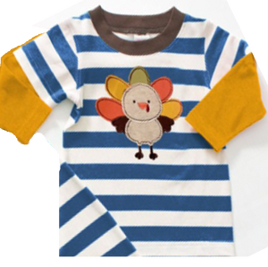 Patchwork Turkey Cutie Striped Shirt [PREORDER]