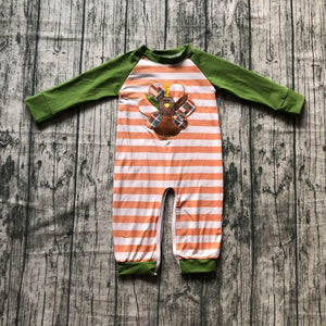 [PREORDER] Striped Orange and Green Turkey Romper