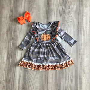 Fall Preorder: Camo & Leopard Pumpkin Dress